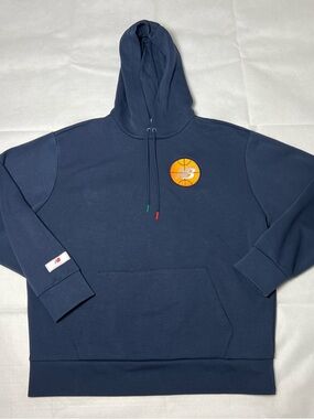 New Balance Navy Pullover Hoodie with Basketball Logo